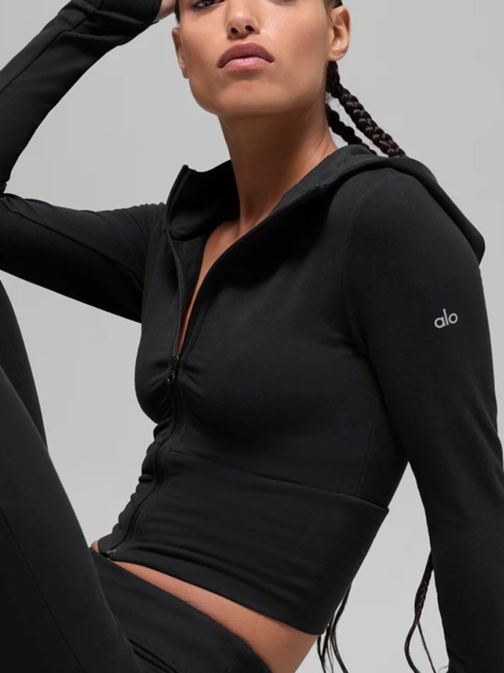 Alo Sway Full Zip Hoodie Black Sizes (XS-L)
